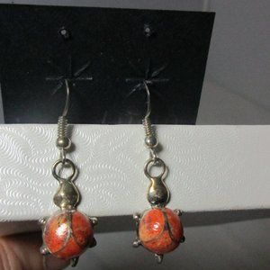 New  Hand Crafted Sterling Silver Earrings Turtle